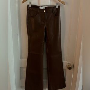 Brown leather Melina pants